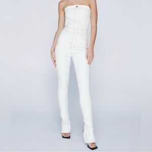 Nasty Gal Cream Denim Pants